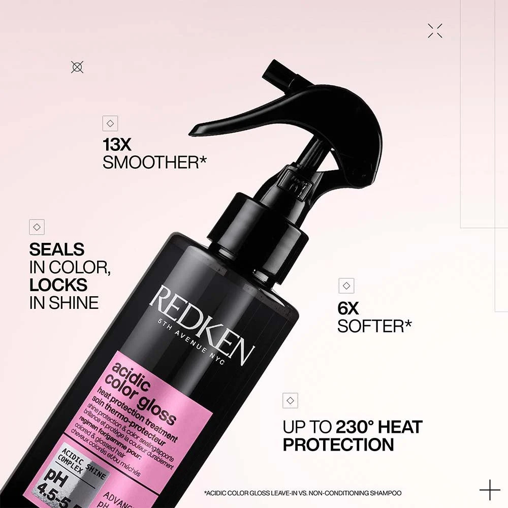 Redken's Acidic Color Gloss Leave-In Heat Protection Spray 190ML – view 2 | UKIYO Salon Wanaka