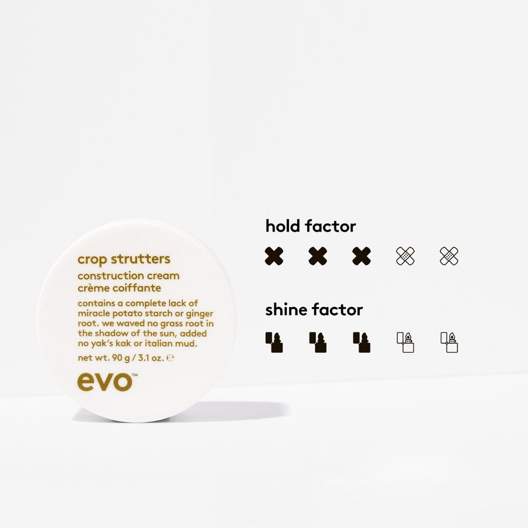 Evo Crop Strutters Construction Cream 90g 90g — salon-grade styling cream at UKIYO, Wānaka NZ