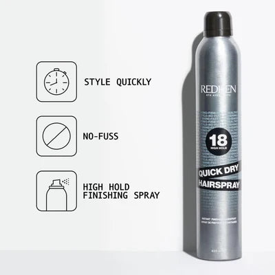 Redken Quick Dry 18 Finishing spray – view 2 | UKIYO Salon Wanaka