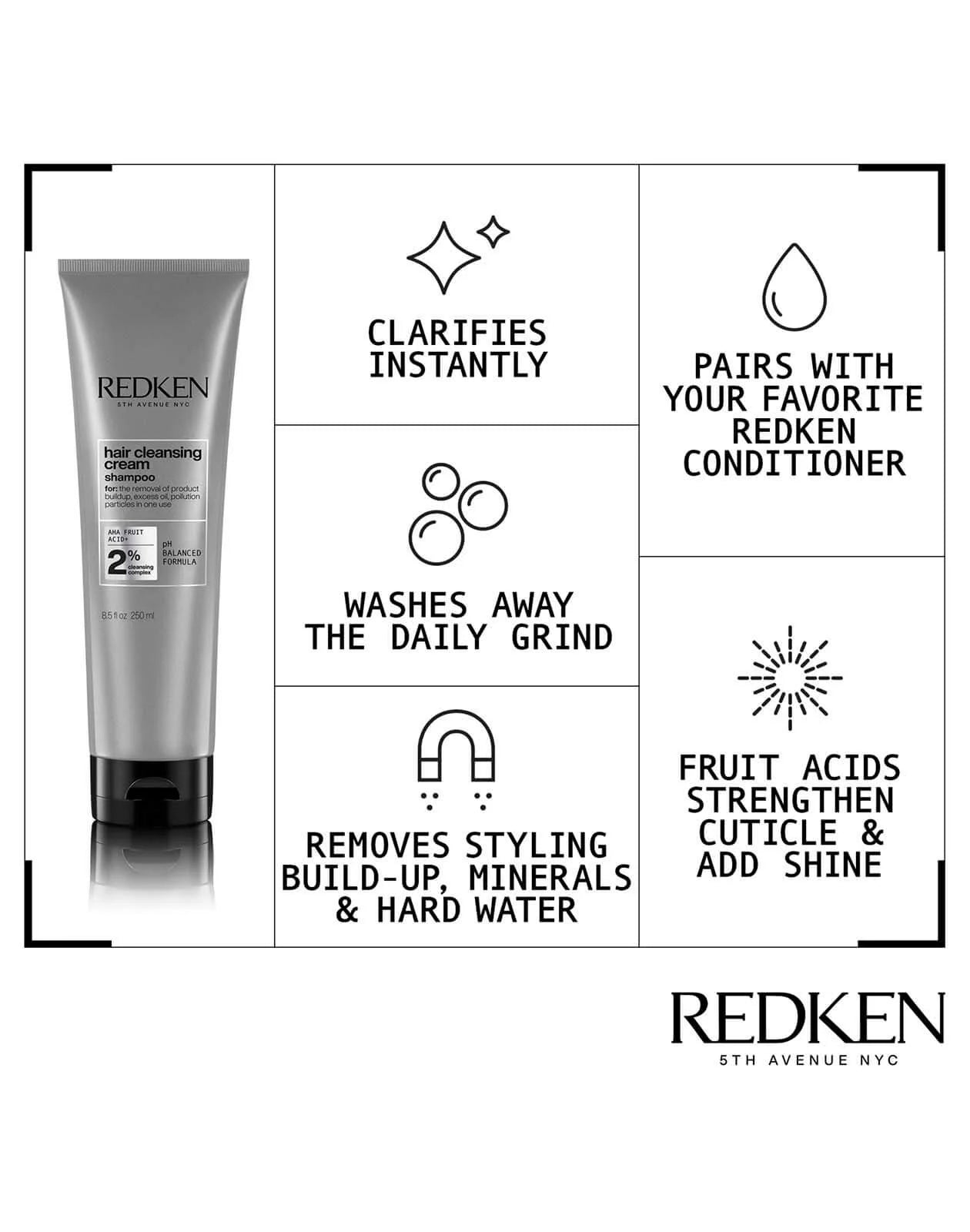 Redken Hair Cleansing Cream Shampoo 250ml – view 2 | UKIYO Salon Wanaka