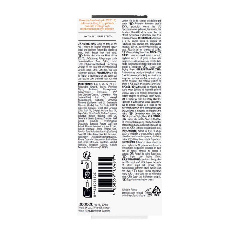 Sebastian Professional Potion 9 Super Luxe Styling Drops | UKIYO Salon Wanaka