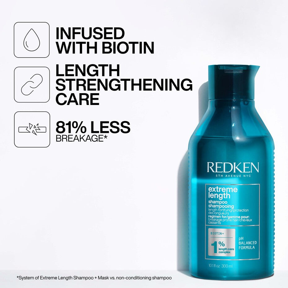 Redken Extreme Length Shampoo 300ml – view 2 | UKIYO Salon Wanaka